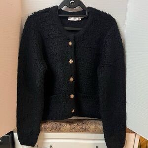 ASTR The Label Nylon/Wool Blend Cardigan Sz Medium Black